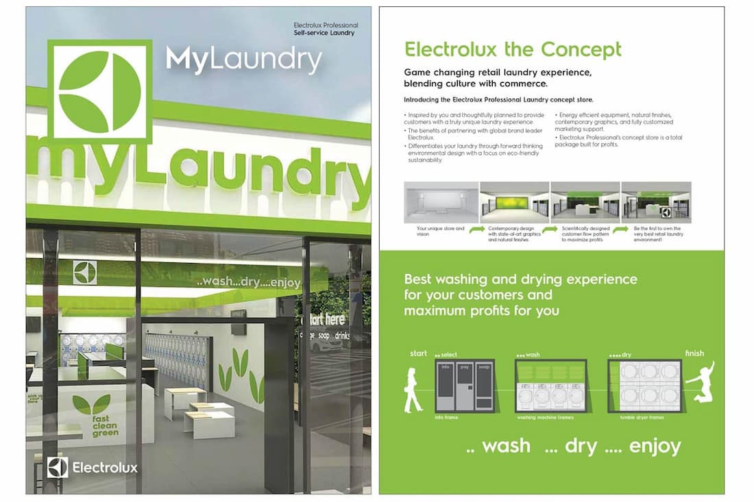 MiQuadra Self service laundry concept store electrolux professional